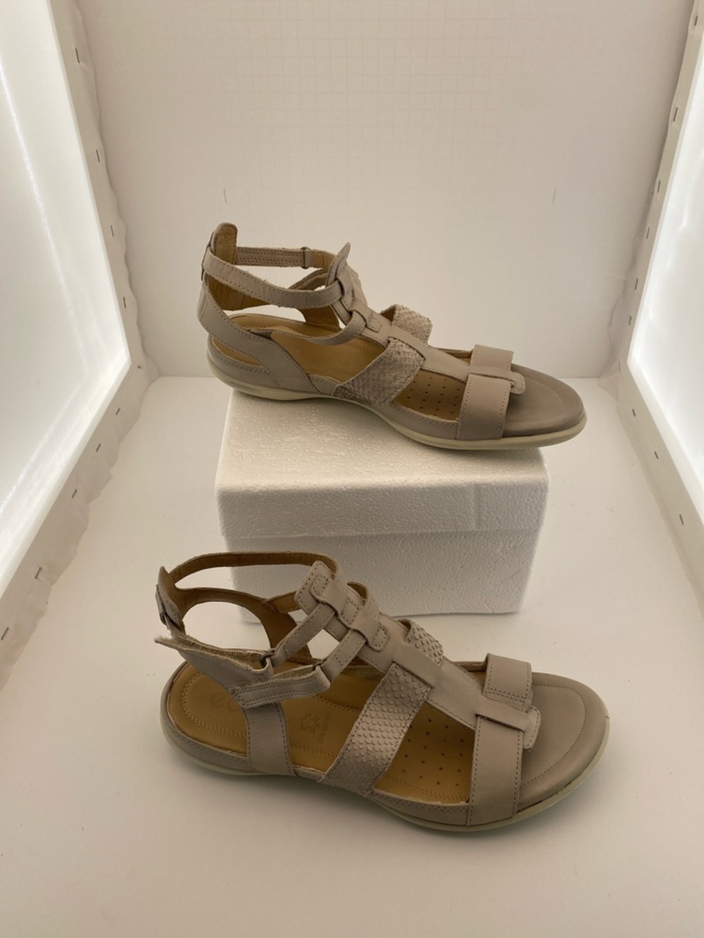 Ecco Beige Multi-Strap Comfort Sandals - Picture 2 of 3